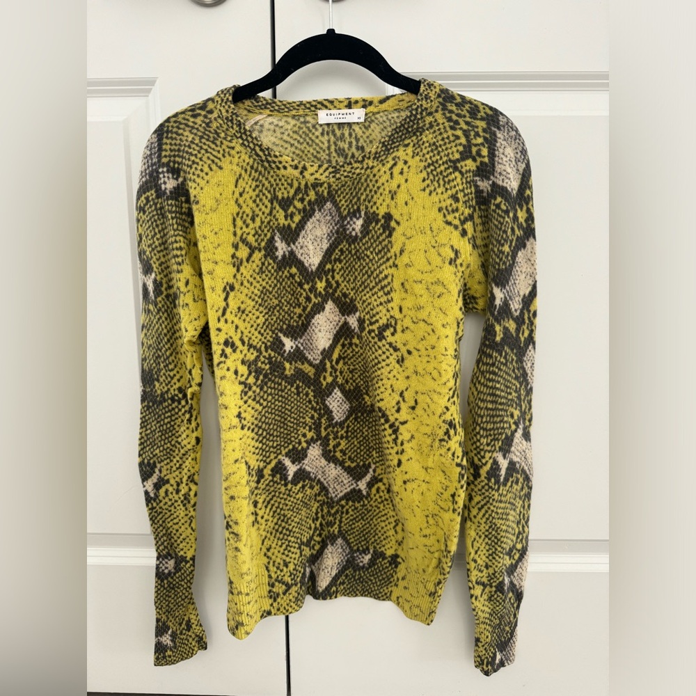 Equipment snakeskin print sweater